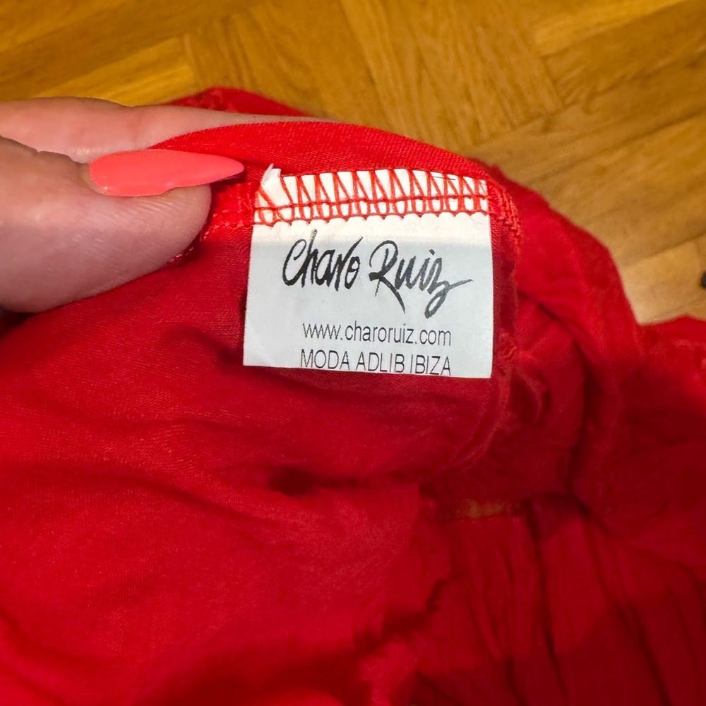 Charo Ruiz Red Lace Maxi Dress - Picture 7 of 16